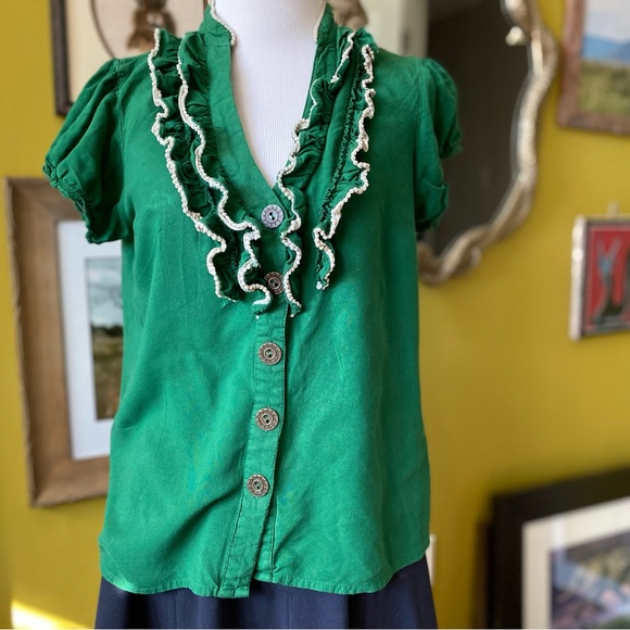 Anthropologie Dewpoint Blouse in green - Picture 2 of 7